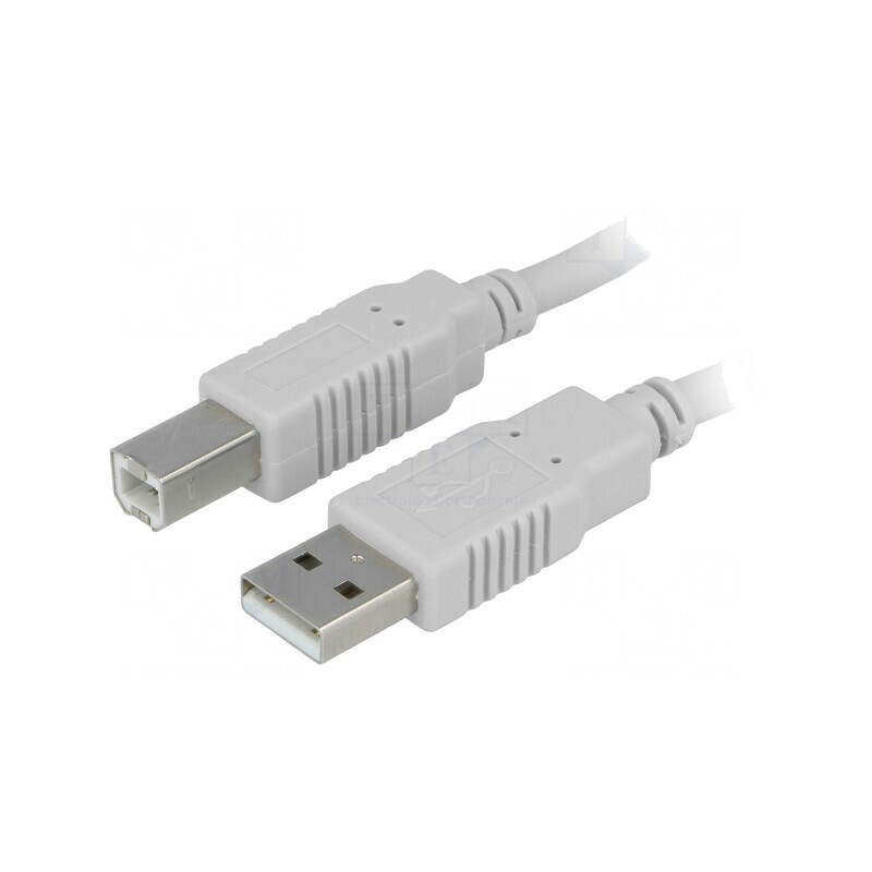 Cablu USB 2.0 A-B 3m Gri | Electronic-mag.ro | Componente Electronice