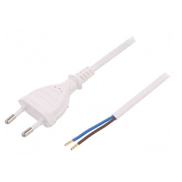 Cablu Alimentare 1.5m Alb 2x0.75mm2 2.5A | Electronic-mag.ro | Componente Electronice