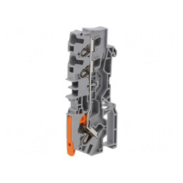 Conector Șine Push-In 0,5-6mm² 3 Borne Gri | Electronic-mag.ro | Componente Electronice