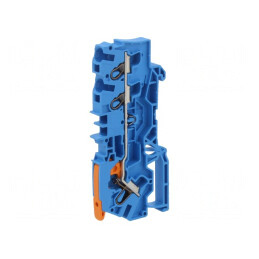 Terminal îmbinare șine 0,5-6mm² 3 borne albastru | Electronic-mag.ro | Componente Electronice