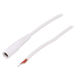 Cablu Alimentare DC 5,5/2,1 Soclu Drept Alb 1,5m | Electronic-mag.ro | Componente Electronice