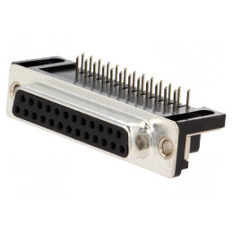 Conector D-Sub 25 pini soclu mamă unghi 90° pentru PCB | Electronic-mag.ro | Componente Electronice