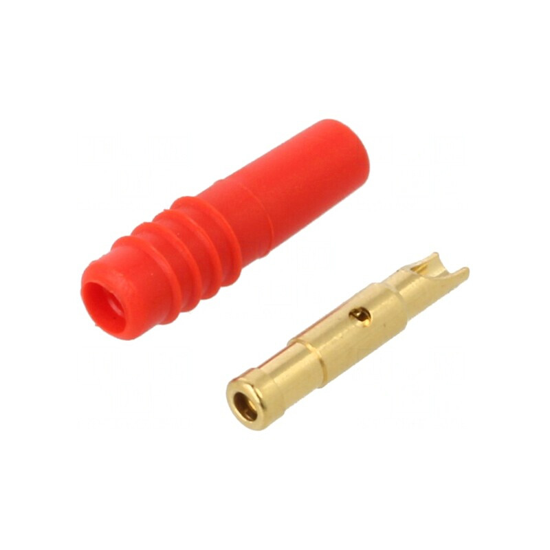 Soclu Banană Roșu 1mm 6A Aurit | Electronic-mag.ro | Componente Electronice