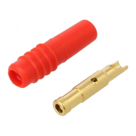 Soclu Banană Roșu 1mm 6A Aurit | Electronic-mag.ro | Componente Electronice