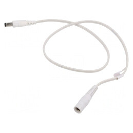 Cablu Alb 2x0,5mm2 DC 5,5/2,1 Mufă-Soclu Drept | Electronic-mag.ro | Componente Electronice