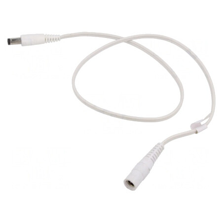 Cablu Alb 2x0,5mm2 DC 5,5/2,1 Mufă-Soclu Drept | Electronic-mag.ro | Componente Electronice