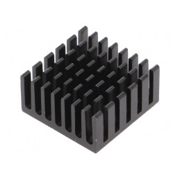 Radiator extrudat cu aripioare negru 20x20mm | Electronic-mag.ro | Componente Electronice