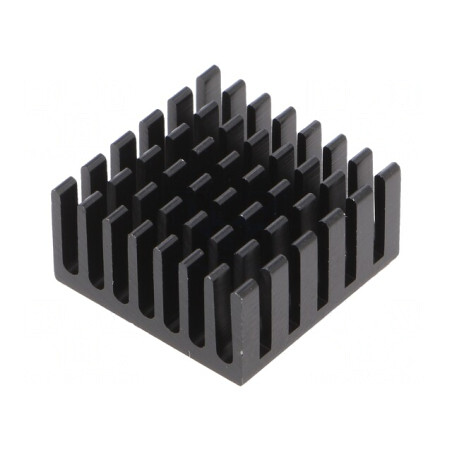 Radiator extrudat cu aripioare negru 20x20mm | Electronic-mag.ro | Componente Electronice
