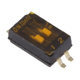 Comutator DIP-SWITCH 2 Secțiuni OFF-ON 0,025A 24VDC | Electronic-mag.ro | Componente Electronice
