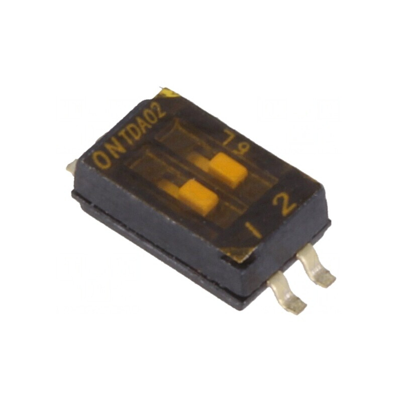 Comutator DIP-SWITCH 2 Secțiuni OFF-ON 0,025A 24VDC | Electronic-mag.ro | Componente Electronice