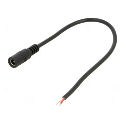 Cablu Alimentare 2x0,5mm2 DC 5,5/2,1 Negru 0,25m | Electronic-mag.ro | Componente Electronice