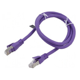 Cablu Patch S/FTP Cat6a OFC PVC Violet 1m 26AWG | Electronic-mag.ro | Componente Electronice