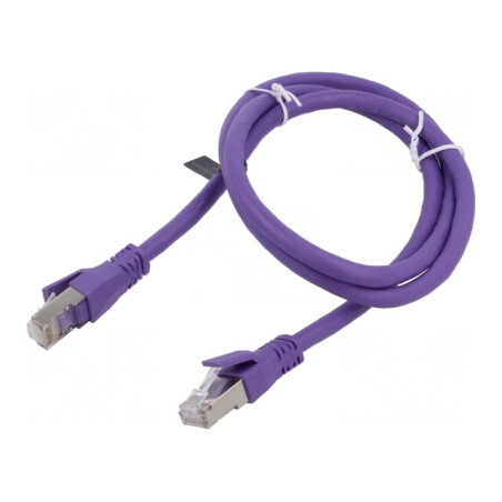Cablu Patch S/FTP Cat6a OFC PVC Violet 1m 26AWG | Electronic-mag.ro | Componente Electronice