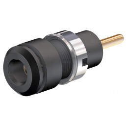 Soclu Banană 2mm 10A Negru Aurit Panou | Electronic-mag.ro | Componente Electronice