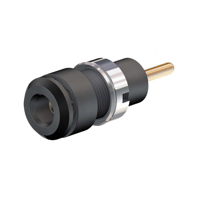 Soclu Banană 2mm 10A Negru Aurit Panou | Electronic-mag.ro | Componente Electronice