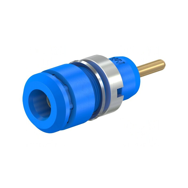 Soclu banană 2mm 10A aurit albastru | Electronic-mag.ro | Componente Electronice