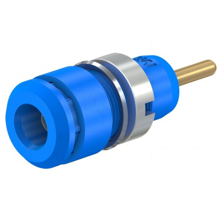 Soclu banană 2mm 10A aurit albastru | Electronic-mag.ro | Componente Electronice