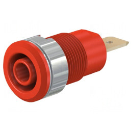 Soclu Banană 4mm 32A 1kV Roșu Aurit | Electronic-mag.ro | Componente Electronice