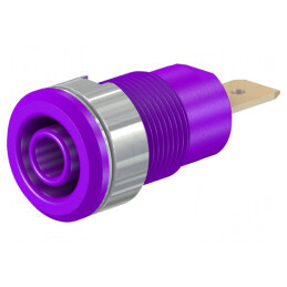 Soclu Banană 4mm 32A Violet Aurit Alamă | Electronic-mag.ro | Componente Electronice