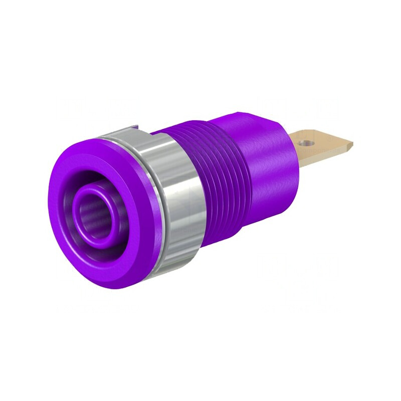 Soclu Banană 4mm 32A Violet Aurit Alamă | Electronic-mag.ro | Componente Electronice