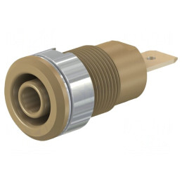 Soclu Banană 4mm 32A 1kV Maro Aurit Izolat | Electronic-mag.ro | Componente Electronice