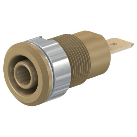 Soclu Banană 4mm 32A 1kV Maro Aurit Izolat | Electronic-mag.ro | Componente Electronice