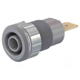 Soclu Banană 4mm 32A 1kV Gri Aurit cu Izolație | Electronic-mag.ro | Componente Electronice
