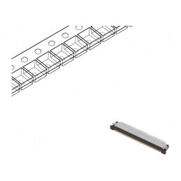 Conector: FFC/FPC; orizontale; PIN: 50; contacte superioare,ZIF