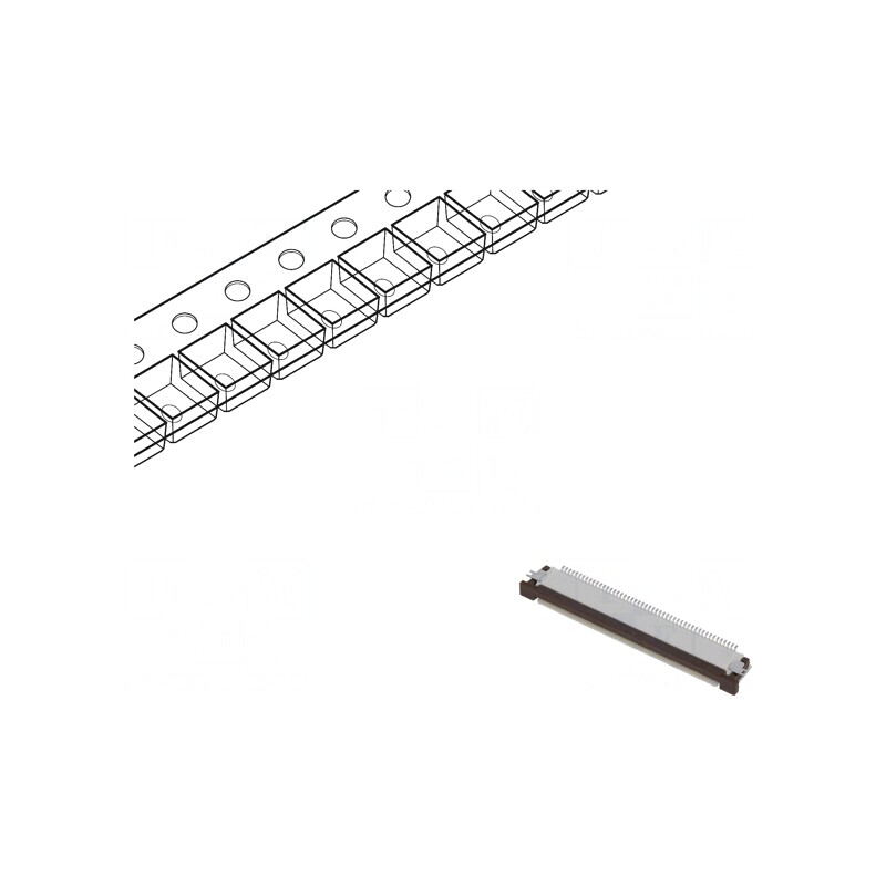 Conector FFC/FPC Orizontal 50 PIN ZIF | Electronic-mag.ro | Componente Electronice