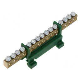 Regletă de Conexiuni 16mm2 12 Borne Verde | Electronic-mag.ro | Componente Electronice