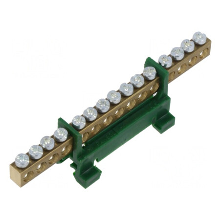 Regletă de Conexiuni 16mm2 12 Borne Verde | Electronic-mag.ro | Componente Electronice