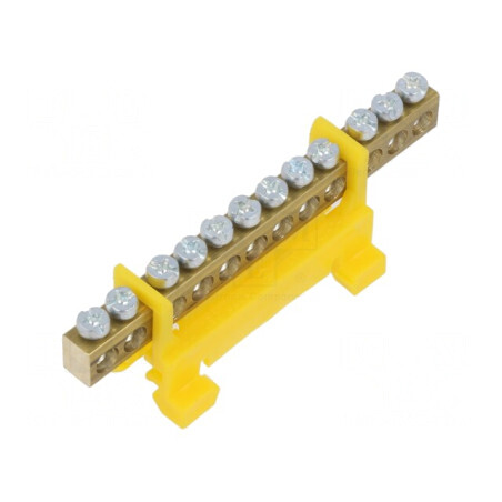 Regletă de Conexiuni 12 Borne Galbenă | Electronic-mag.ro | Componente Electronice