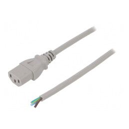 Cablu Alimentare IEC C13 1.8m Gri 10A 250V | Electronic-mag.ro | Componente Electronice