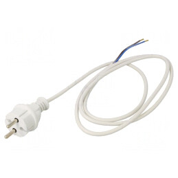 Cablu Alimentare 2x1mm2 Alb 1.5m 16A 250V | Electronic-mag.ro | Componente Electronice
