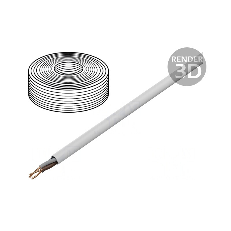 Cablu Electric YDY 3G4mm² Rotund Alb 100m | Electronic-mag.ro | Componente Electronice