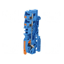Conector de Șine Albastru 3 Borne 0,5-6mm² | Electronic-mag.ro | Componente Electronice