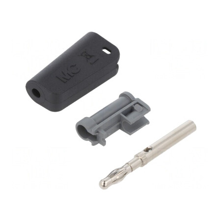 Mufă Banană 4mm Neagră Nichelată 19A | Electronic-mag.ro | Componente Electronice