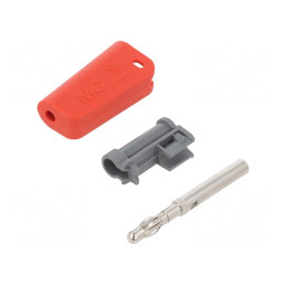Mufă Banană 4mm Roșie Nichelată 19A 30VAC 60VDC | Electronic-mag.ro | Componente Electronice