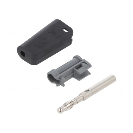 Mufă Banană Neagră 4mm 19A 30VAC 60VDC | Electronic-mag.ro | Componente Electronice