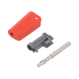 Mufă Banană 4mm Roșie 19A 30VAC 60VDC | Electronic-mag.ro | Componente Electronice