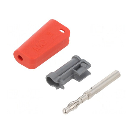 Mufă Banană 4mm Roșie 19A 30VAC 60VDC | Electronic-mag.ro | Componente Electronice