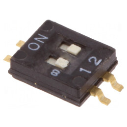 Comutator DIP-SWITCH 2 Secţiuni ON-OFF 0,025A 24VDC | Electronic-mag.ro | Componente Electronice