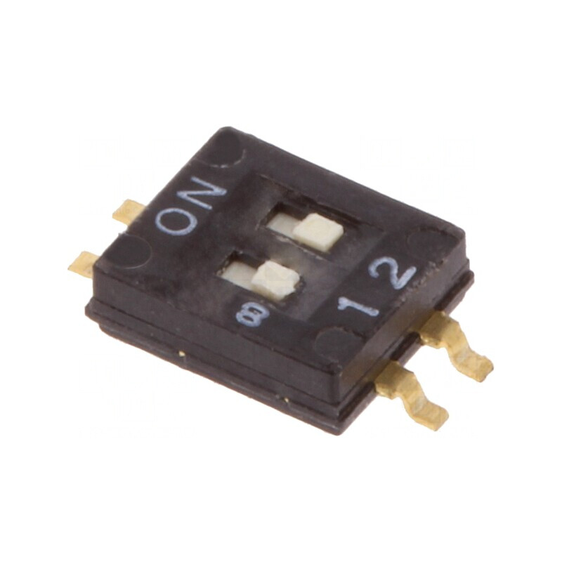 Comutator DIP-SWITCH 2 Secţiuni ON-OFF 0,025A 24VDC | Electronic-mag.ro | Componente Electronice