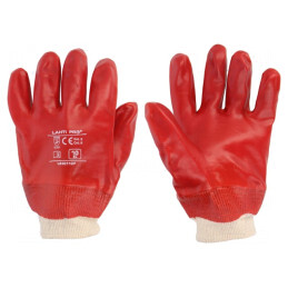 Mănuşi de protecţie roşii mărimea 10 bumbac PVC | Electronic-mag.ro | Componente Electronice