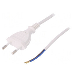 Cablu Electric 2x0,5mm2 PVC 2m Alb 2,5A | Electronic-mag.ro | Componente Electronice