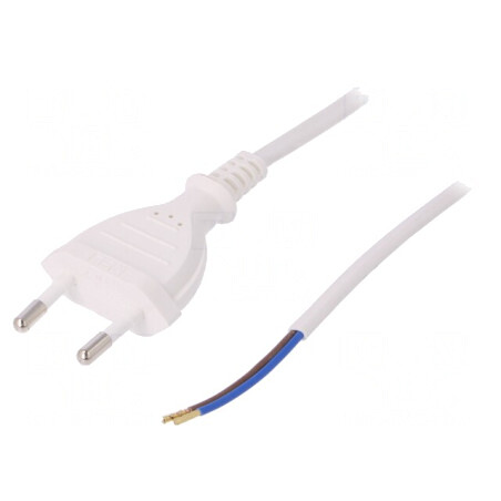 Cablu Electric 2x0,5mm2 PVC 2m Alb 2,5A | Electronic-mag.ro | Componente Electronice