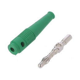 Mufă Banană 4mm Verde 32A Neizolată | Electronic-mag.ro | Componente Electronice