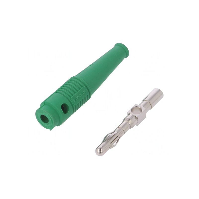 Mufă Banană 4mm Verde 32A Neizolată | Electronic-mag.ro | Componente Electronice