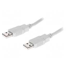 Cablu USB 2.0 USB A 2m Gri Deschis | Electronic-mag.ro | Componente Electronice