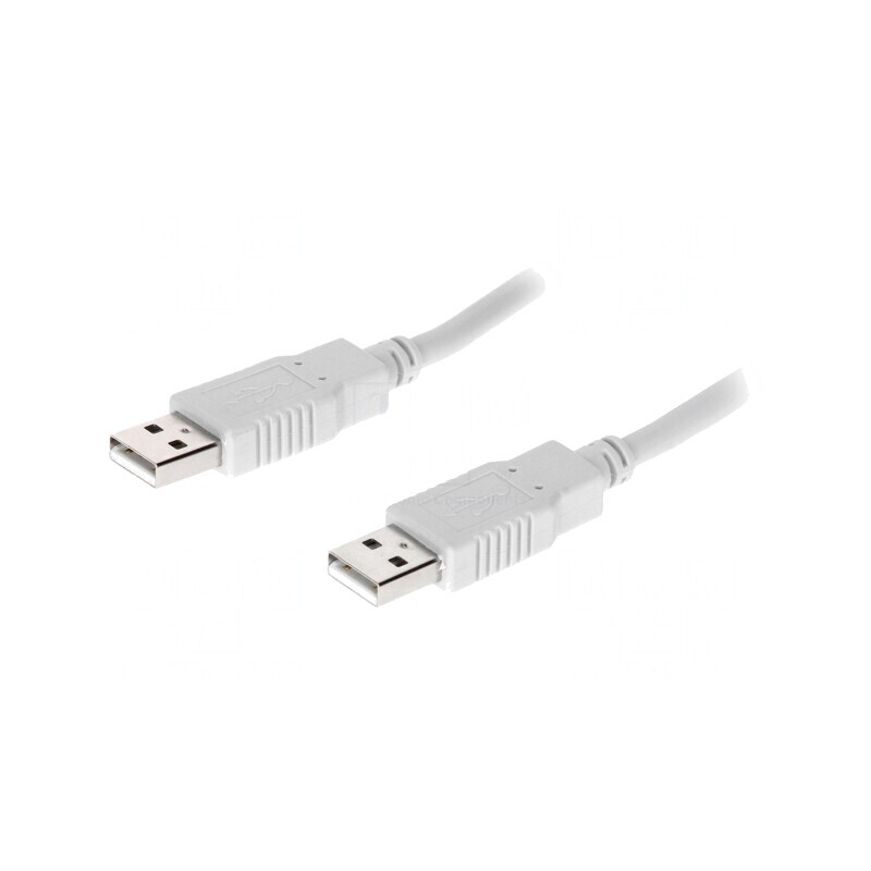 Cablu USB 2.0 USB A 2m Gri Deschis | Electronic-mag.ro | Componente Electronice